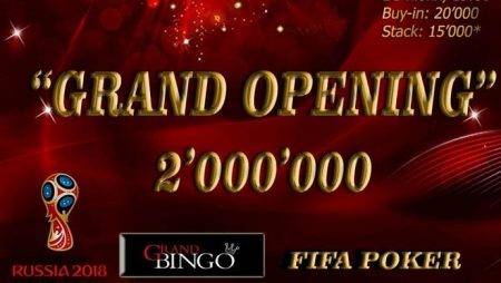 Турнир GRAND OPENING с гарантией 2 млн. на открытие клуба «Grand Bingo»
