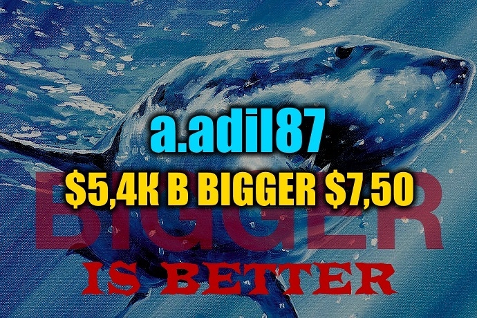 Адиль выиграл Bigger за $7,50 ($5,4К)