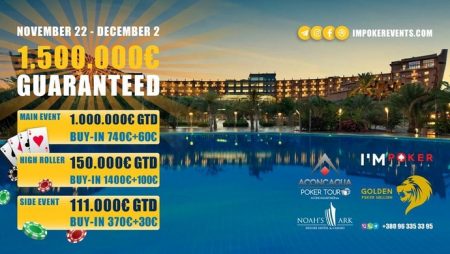 Golden Poker Million: 22 ноября — 2 декабря (Кипр) – Гарантия €1,500,000